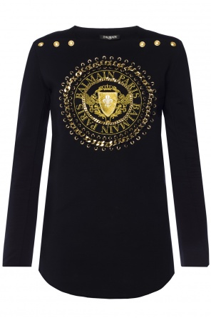 Długi sweter z wyszytym logo, zdjęcie 1 Długi sweter z wyszytym logo od Balmain
